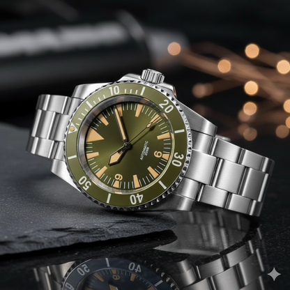 Montre Automatique de Luxe pour Homme — Verre Saphir, Plongée 200M, Luminescence & Mécanisme Haute Précision