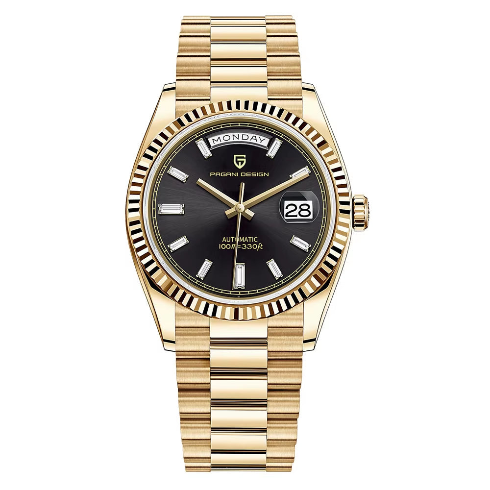 DD36 Mens Watches Rose Gold Luxury Automatic Watch for Men Mechanical Wristwatch AR Sapphire Waterproof Clock Gift