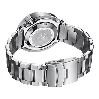 Automatic Mechanical Watch Male American Stainless Steel Scratch Proof Waterproof Diving Watch Business Leisure Watch