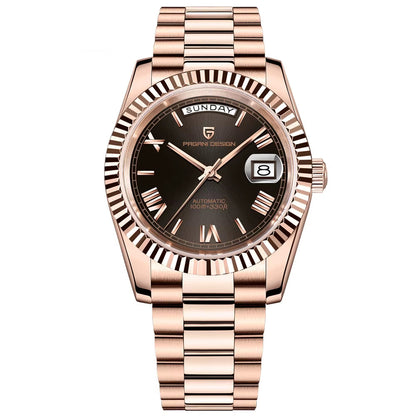 DD36 Mens Watches Rose Gold Luxury Automatic Watch for Men Mechanical Wristwatch AR Sapphire Waterproof Clock Gift